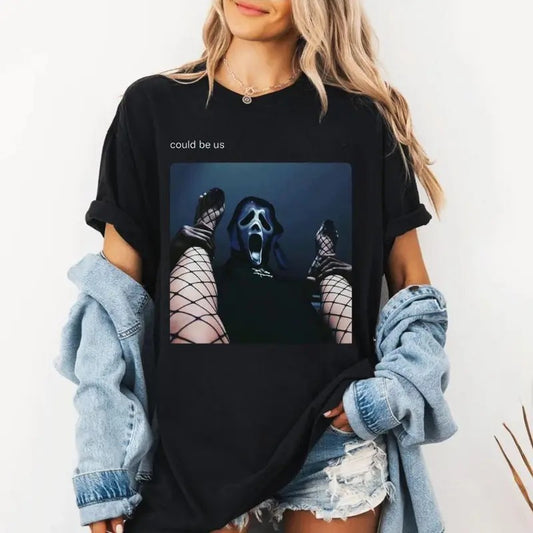 Could Be Us Ghost Face Graphic Funny T Shirt Character Movie Season Horror