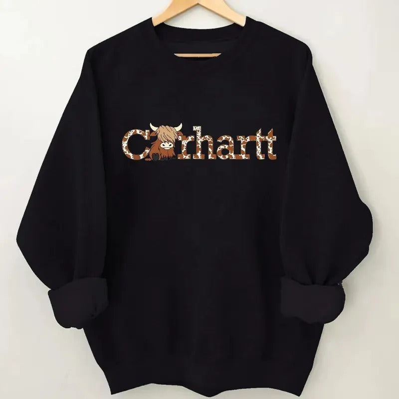 Cow Sweatshirt, 2land For Fan Cotton Fabric 2024 Sweatshirt Unisex For Men Women Tops Casual Stylish