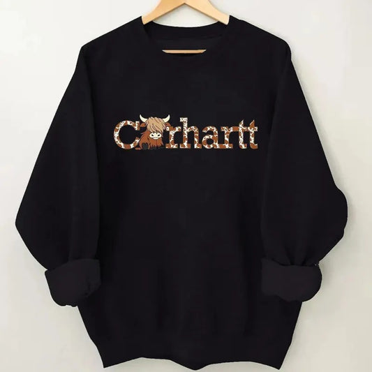 Cow Sweatshirt, 2land For Fan Cotton Fabric 2024 Sweatshirt Unisex For Men Women Tops Casual Stylish