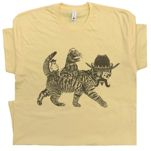 Cowboy Cat  Shirt Meowdy Shirt Funny Cat Shirt Cotton Menswear