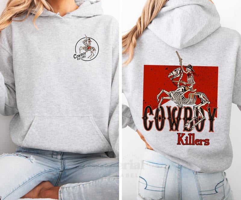 Cowboy Killers Hoodie, Western Graphic Hoodie, Trendy Cowboy Hoodie, Funny Western Apparel, Casual Cowboy Pullover, Vintage Style Hoodie, Comfortable Everyday Wear, Unique Graphic Hoodie, Unisex Western Hoodie, Gift for Western Fans, Cozy Hoodie