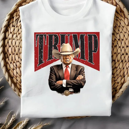 Cowboy Trump Vintage Graphic T-shirt, Western Trump Tee,Trump 2024 MAGA T-shirt, Trump President  Tshirt, Trump Rally Shirt Womenswear Streetwear