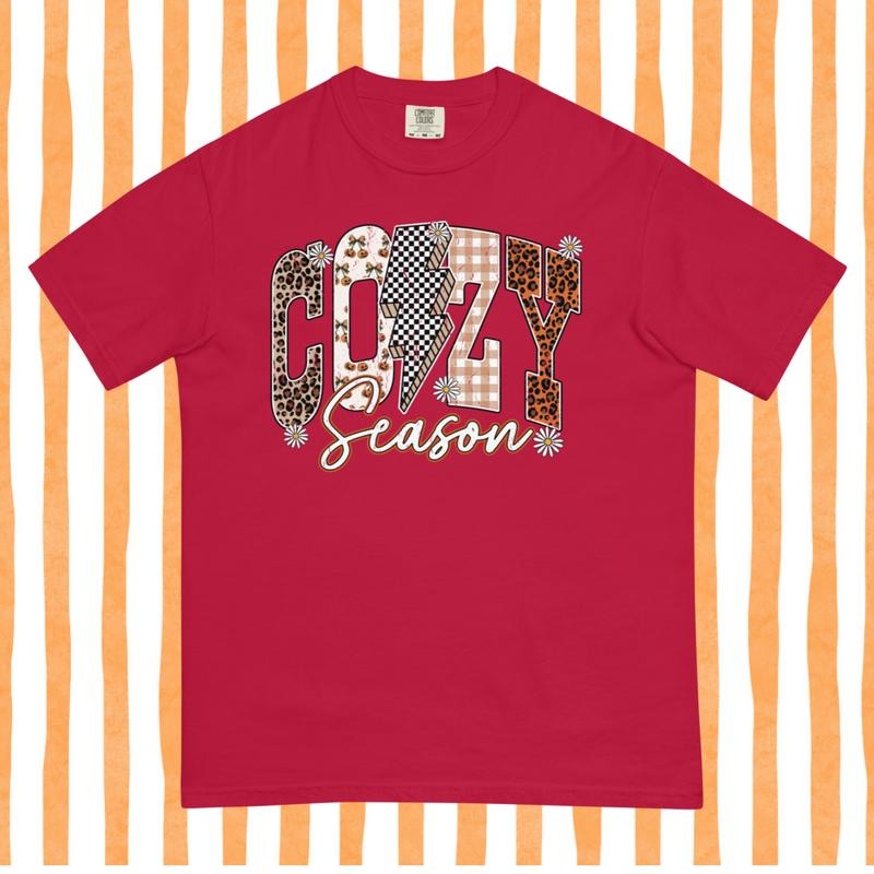 Cozy Season Fall Shirt, Comfort Colors tee, Trendy Autumn Top, Unisex garment-dyed heavyweight t-shirt