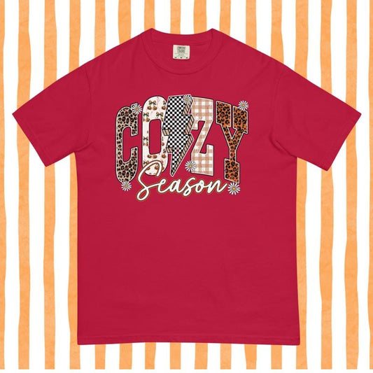 Cozy Season Fall Shirt, Comfort Colors tee, Trendy Autumn Top, Unisex garment-dyed heavyweight t-shirt