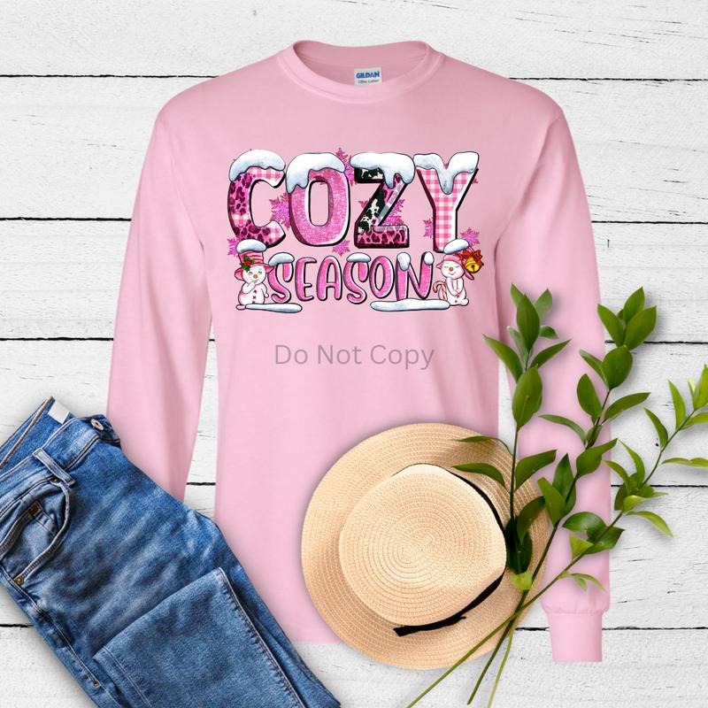 Cozy Season Snowman DTF Transfer ONLY - This is NOT a T Shirt Hoodie, Sweatshirt | CoreVibeTees.com
