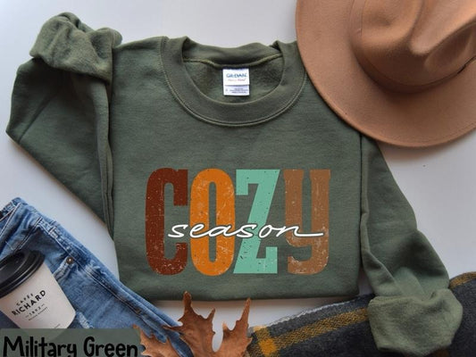 Cozy Season Sweatshirt, Retro Fall Sweatshirt, Get Cozy Sweatshirt, Womens Fall Sweaters Unisex