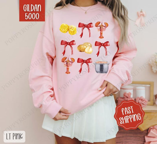 Crawfish Coquette Sweatshirt, Crawfish Crewneck, Cute Women's Sweater