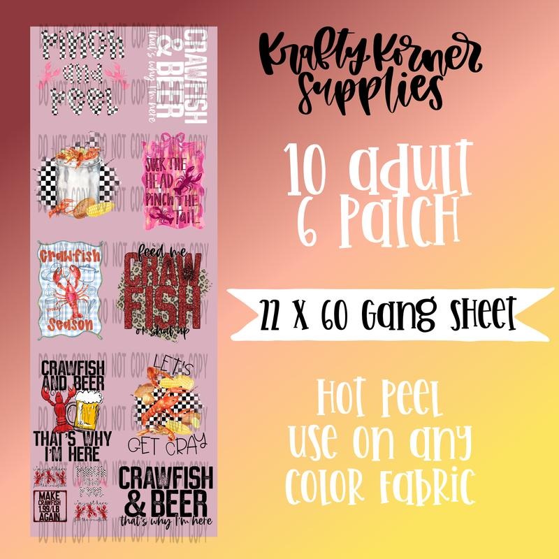 Crawfish DTF Transfer Gang Sheet, 22 x 60 T-Shirts, Hoodie, Sweatshirt | CoreVibeTees.com