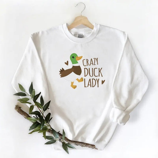 Crazy Duck Lady Unisex T-shirt Sweatshirt Hoodie, Funny graphic tee Mallard duck lovers