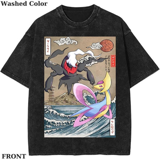 Cresselia vs Darkrai pokemon Graphic Shirt, Pokemon T-Shirt, PKM Shirt, Anime Funny Shirt, Vintage Tee Menswear Womenswear Streetwear Cotton Comfort