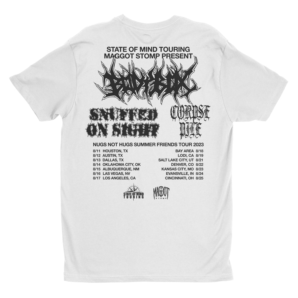 Bodybox / Snuffed On Sight / Corpse Pile - Nugs Not Hugs Tour t-shirt Hoodie, Sweatshirt | CoreVibeTees.com (Image 2)