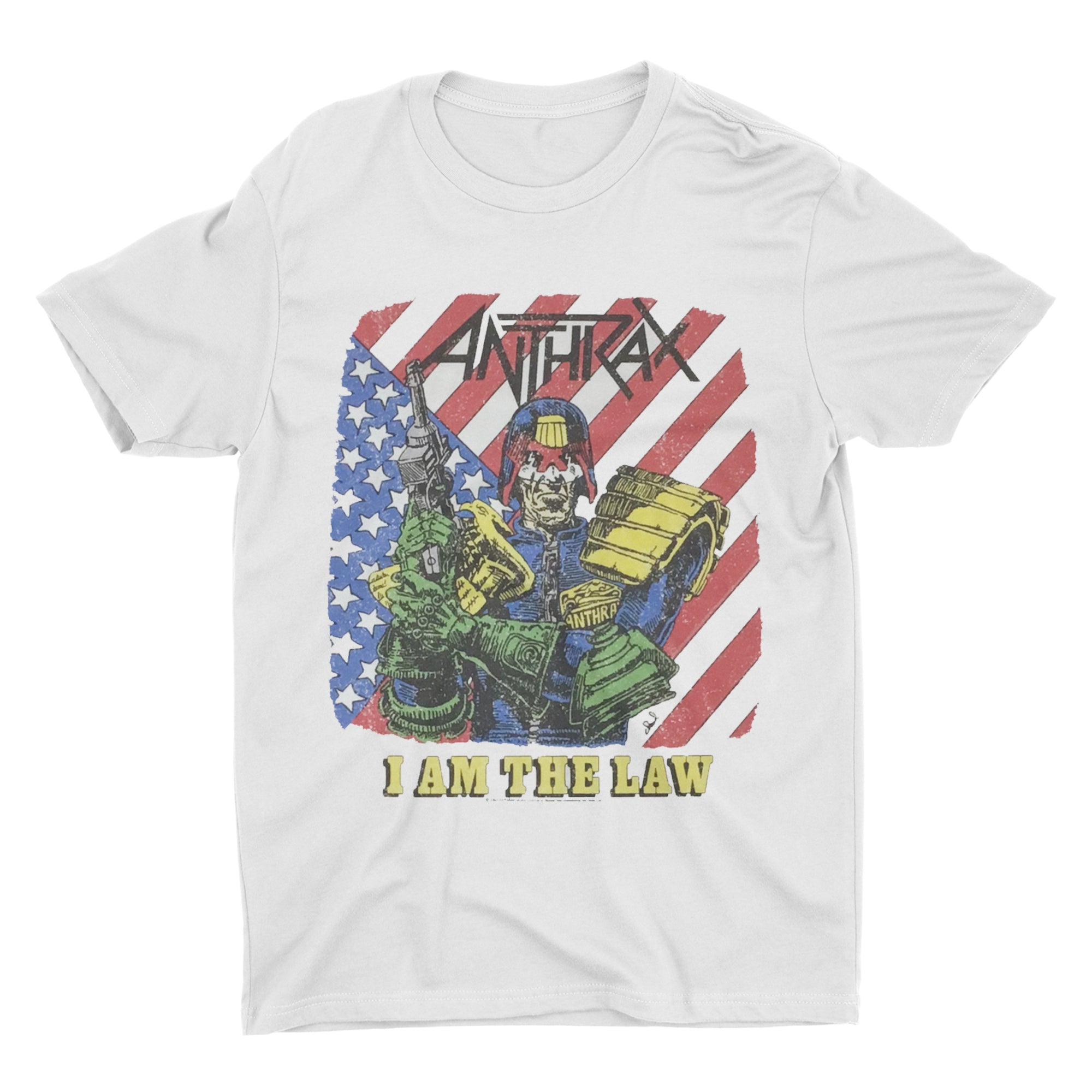 Anthrax - I Am The Law (white) t-shirt Hoodie, Sweatshirt | CoreVibeTees.com