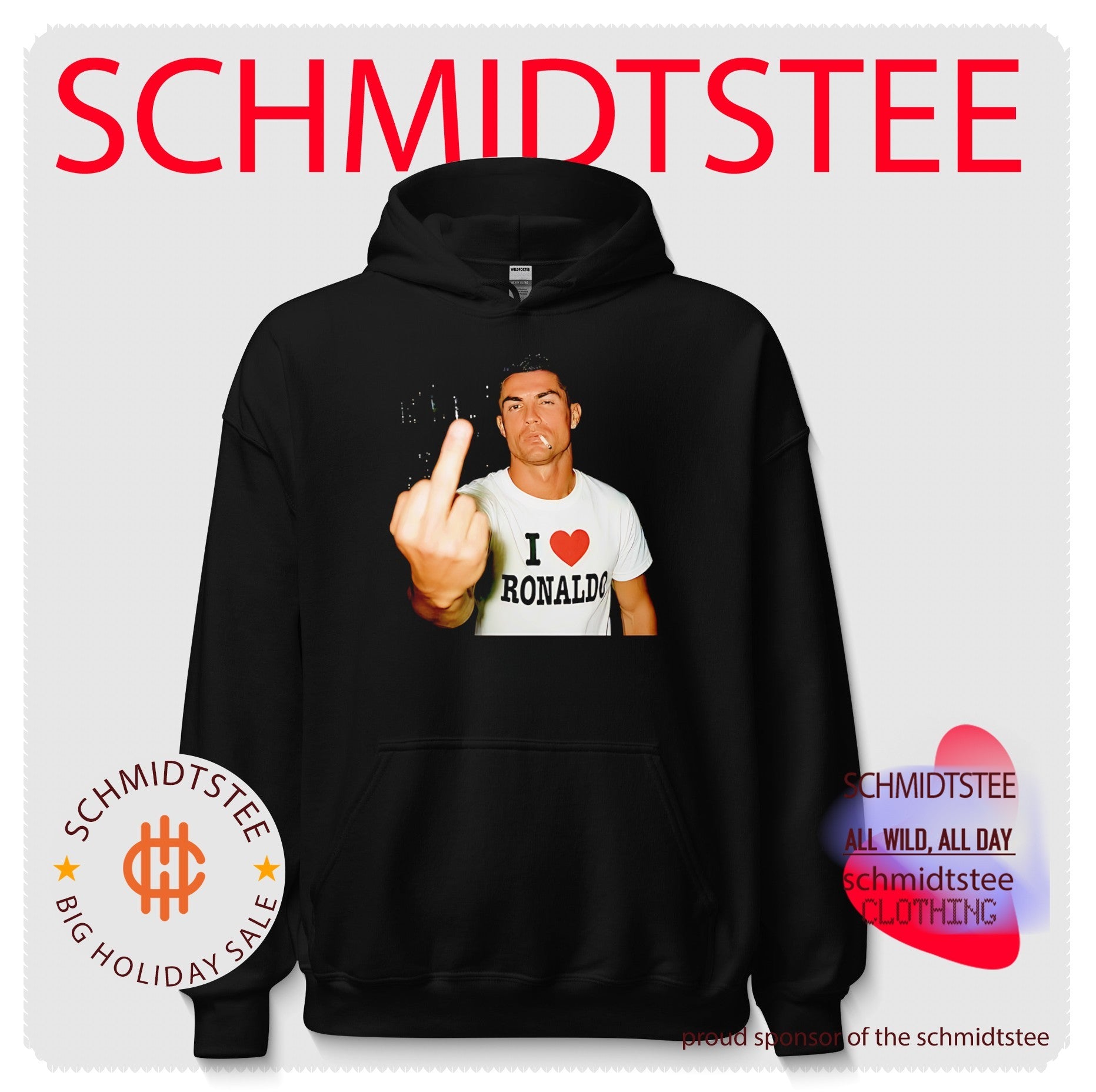 Cristiano Ronaldo Middle finger and smoking funny shirt
