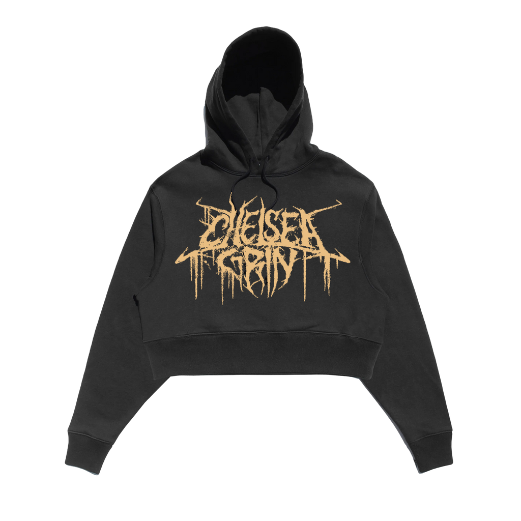 Chelsea Grin - Crop Hoodie w/Gold Print T-Shirts, Sweatshirt | CoreVibeTees.com