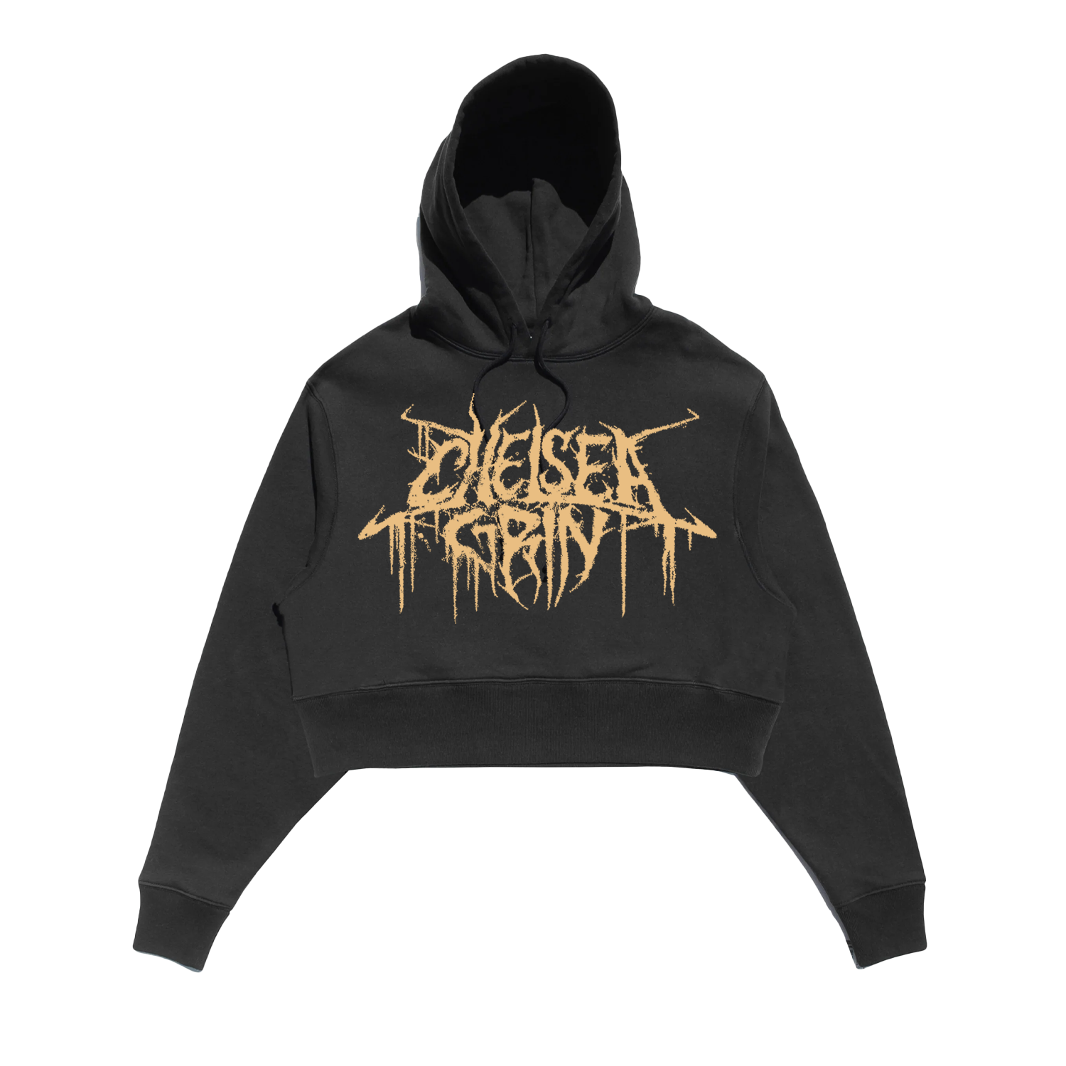 Chelsea Grin - Crop Hoodie w/Gold Print T-Shirts, Sweatshirt | CoreVibeTees.com