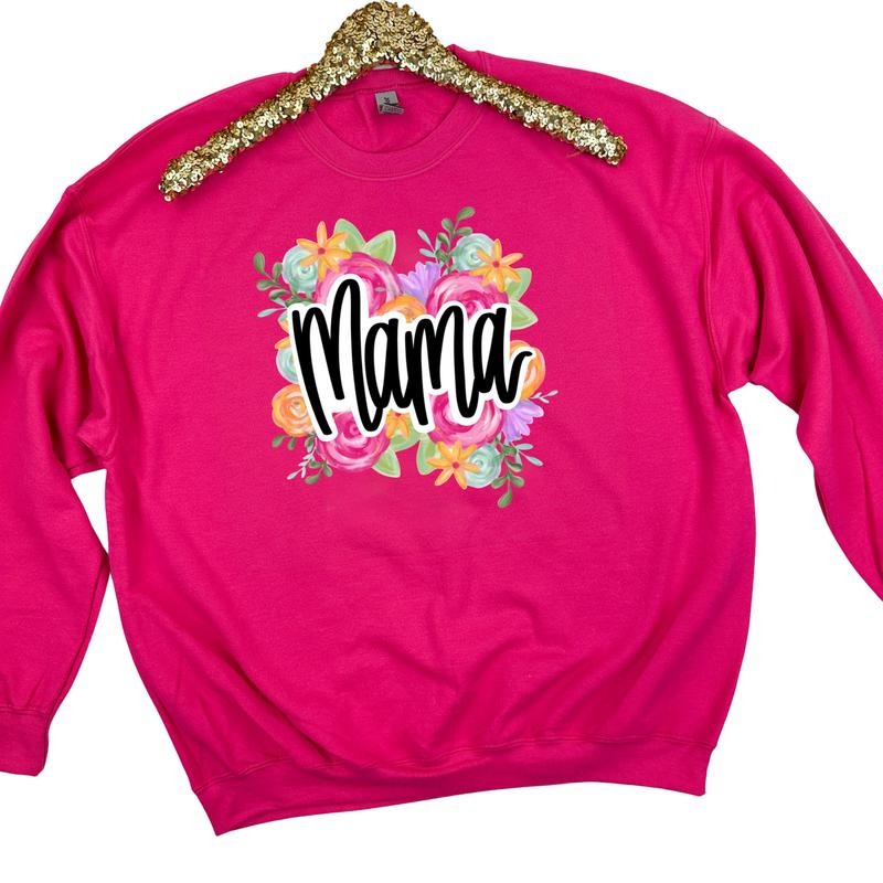 Cursive Flower Mama Sweatshirt 'NLB' T-Shirts, Hoodie | CoreVibeTees.com