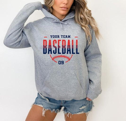 Custom Baseball Hoodie, Personalized Baseball Sweatshirt, Baseball Team Name Hoodie, Baseball Sweatshirt, Game Day Hoodie, Baseball Hoodie, Baseball Mom Shirt