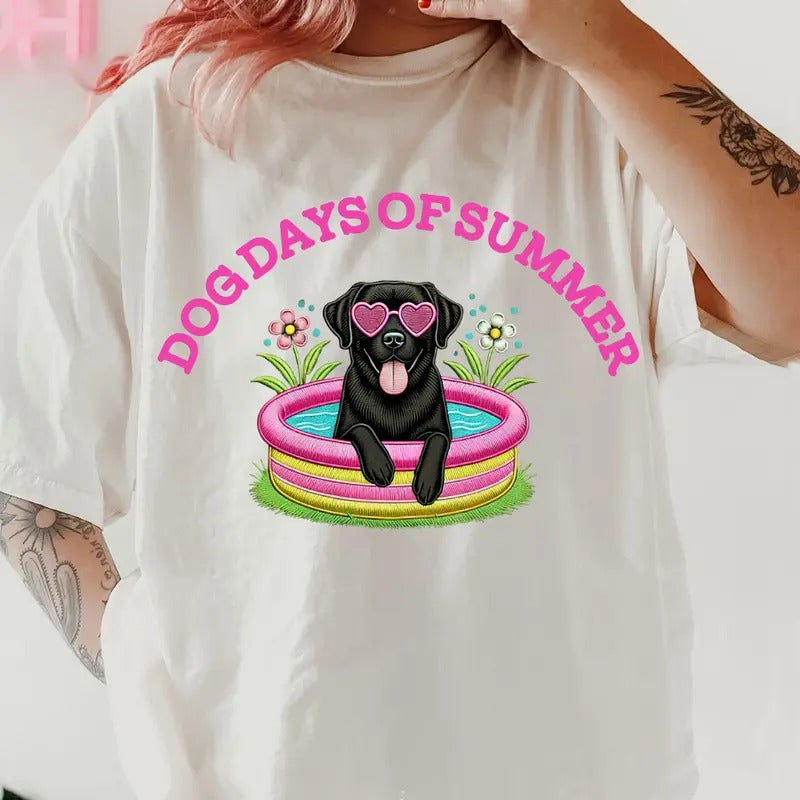 Custom Dog Days of Summer Shirt ~ Unisex Apparel Relaxed Fit Printed In The USA Clothing Womenswear Casual Comfort Cotton