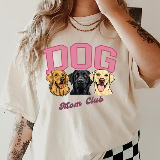 Custom Dog Mom Club Shirt ~ Unisex Apparel Relaxed Fit Printed In The USA Clothing Womenswear Casual Comfort Cotton