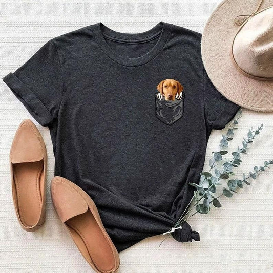 Custom Dog Pocket Shirt, Virtual Custom Dog Pocket Tee , Gift for pet lover, dog lover Tees, dog lover shirt, Personalized Dog Tees Unisex Full Size