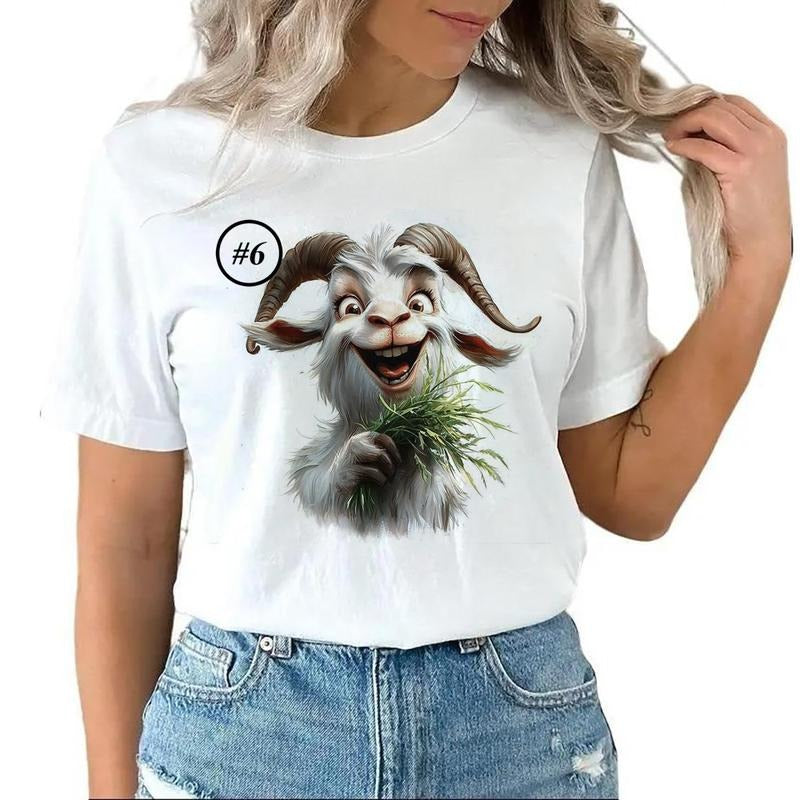 Custom Funny Goat Farm Animal Unisex T-shirt Sweatshirt Hoodie Design all #ty 1 Cotton Womenswear