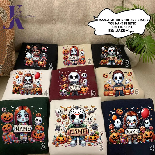 Custom Horror Characters Friend Shirt, Cute Horror Shirt, Cute Horror Fall Character, Horror Movie Characters Shirt, Ghost Face Shirt, Killers Halloween Shirt, Horror Killers Tee