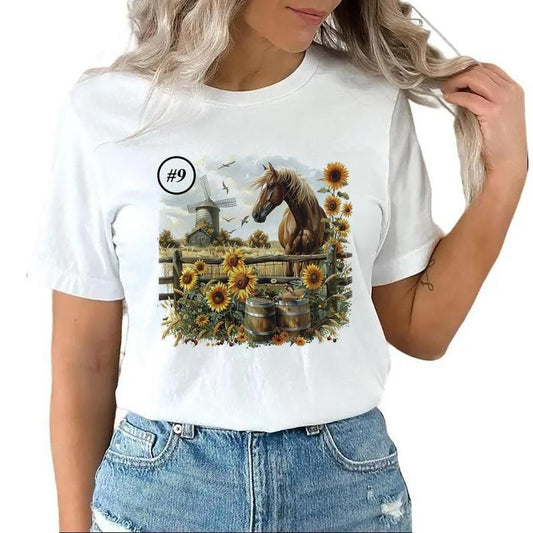 Custom Horse Farm Animals T-shirt Duck, Chicken, cat cute Unisex T-shirt Sweatshirt Hoodie Design all #te 1 Cotton Top
