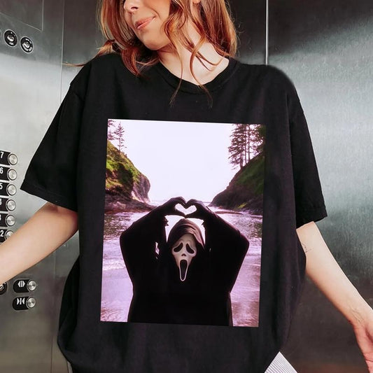 Cute Ghostface Halloween Sweatshirt, Halloween Scary Movies T-Shirt, Ghostface Tee Shirt, Halloween Character Shirt