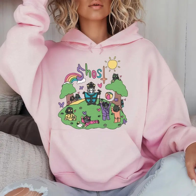 Cute Ghostt Band Shirt, Metalhead Gift, Metal Band Merch, Rock Fans Top, Unisex Sweater Pullover Tee