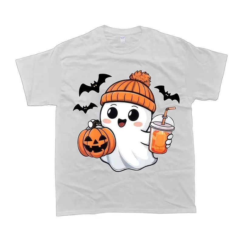 Cute Halloween Ghost T-Shirt, Halloween Tee, Girl's Tshirt, Boy's Gift, Unisex Tshirt Full Colors Stylish Casual Menswear