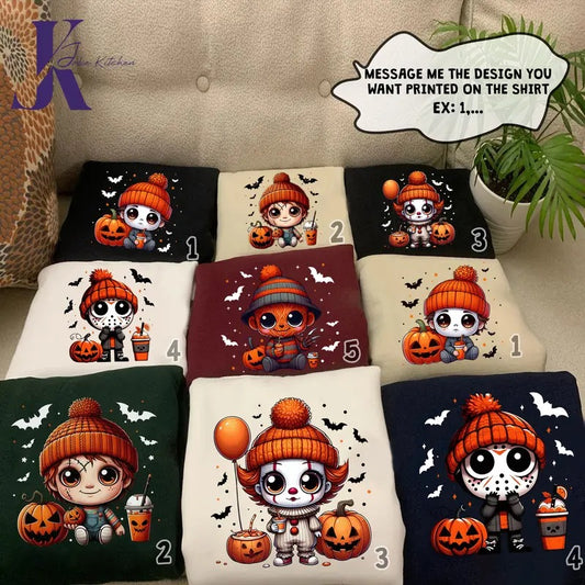 Cute Horror Shirt, Cute Horror Fall Character, Horror Characters Friend Shirt, Horror Movie Hoodie, Chucky, Ghostface, Scream, Freddy, Michael, Jason, Halloween Horror Movie Fan Gift, Horror Characters Movie Sweatshirt