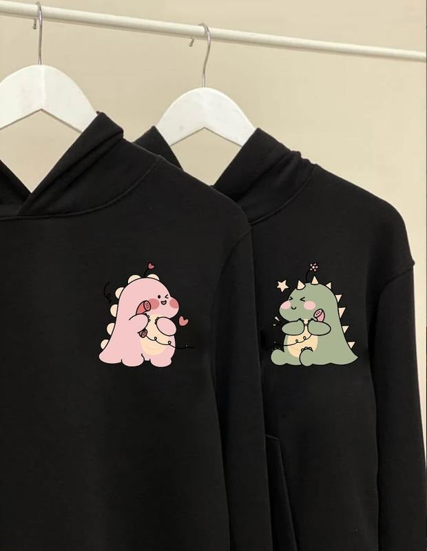 Cute Kawaii Dinosaur Unisex Hoodie, Sweatshirt, T-shirt, Gift For Couple, gift for couple, Gift For Lovers, trendy  Hoodie and Sweater; T-shirt