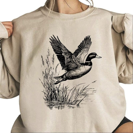 Cute Vintage Mallard Duck Unisex Hoodie T-shirt Sweatshirt Hoodie Hunting Season Outfit Cotton Womenswear