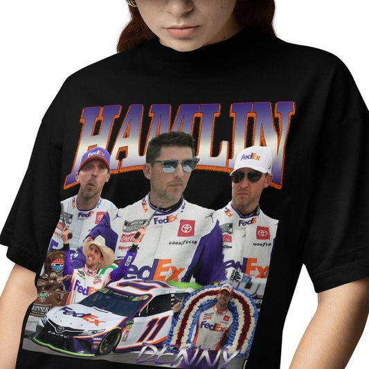 D3nny H4mIin T Shirt, Vintage Nas.car Shirt, Race Car Lover Shirt, Racing Driver Shirt, Motorsports Clothing, Racing Inspired Shirt, Unisex T-Shirt, Gifts For Men Women, Short Sleeve Tee Shirt