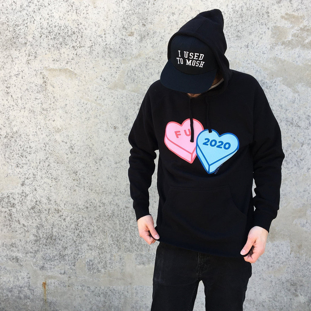 F U 2020 Candy Hearts Hoodie (Black) T-Shirts, Sweatshirt | CoreVibeTees.com (Image 2)