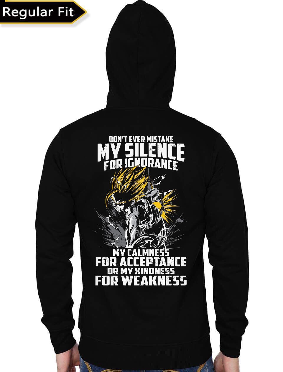 Dont Ever Mistake My Silence For Ignorance DBZ Black Hoodie T-Shirts, Sweatshirt | CoreVibeTees.com