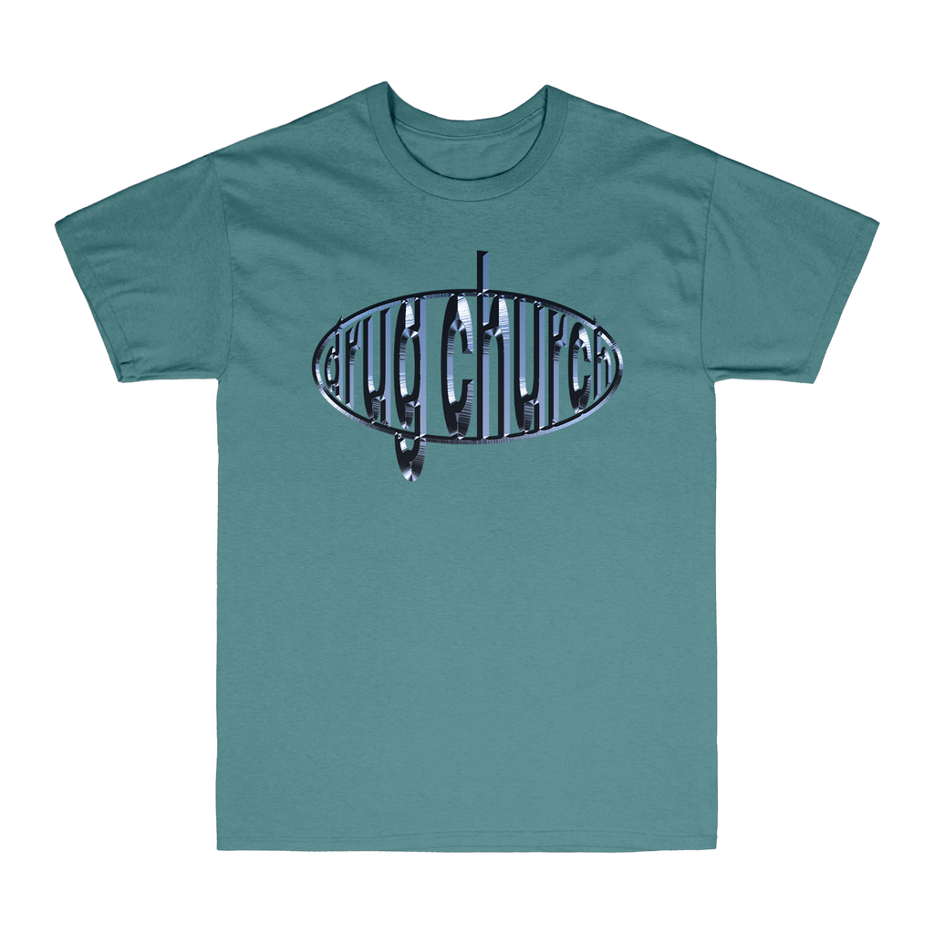 Drug Church - Chrome Logo Blue Tee Hoodie, Sweatshirt | CoreVibeTees.com