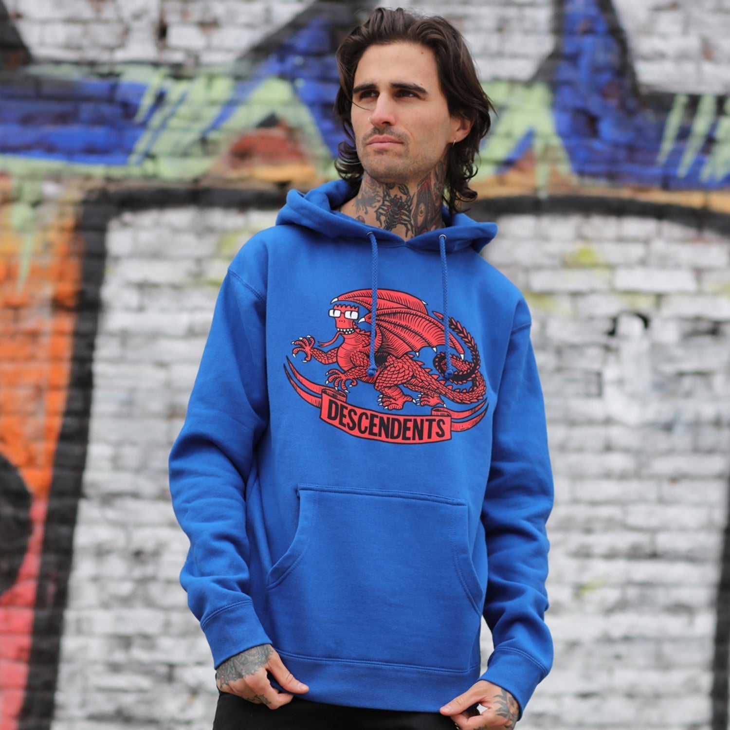 Dragon Pullover Hoodie (Blue) T-Shirts, Sweatshirt | CoreVibeTees.com (Image 2)