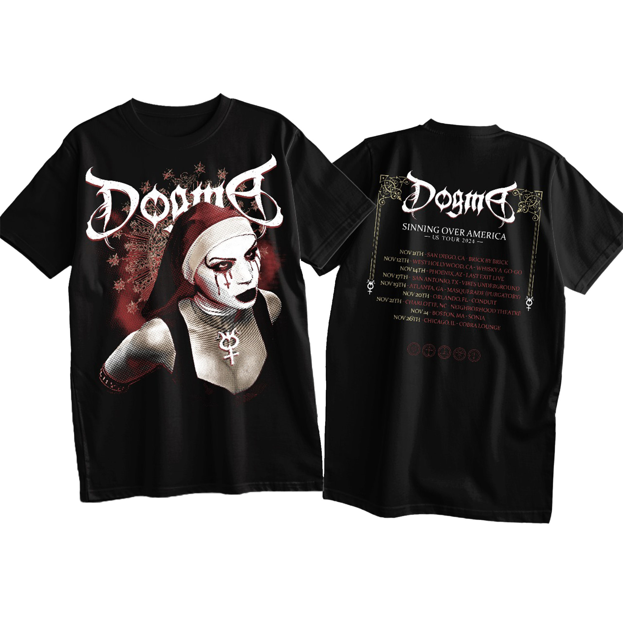 Dogma - Sinning Over America Tour 2024 T-Shirt Hoodie, Sweatshirt | CoreVibeTees.com