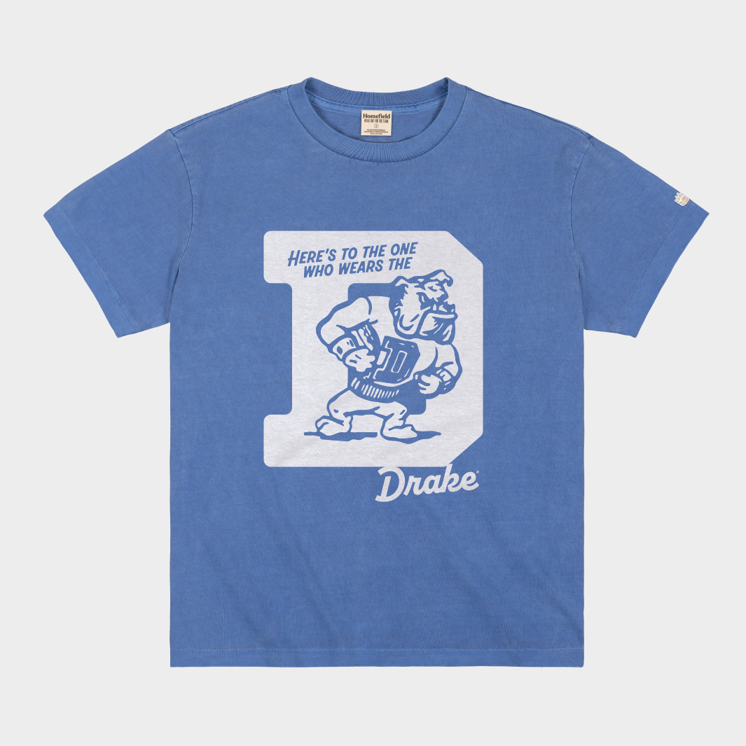 Drake Bulldogs Retro "'D' Song" Heavyweight Tee Hoodie, Sweatshirt | CoreVibeTees.com