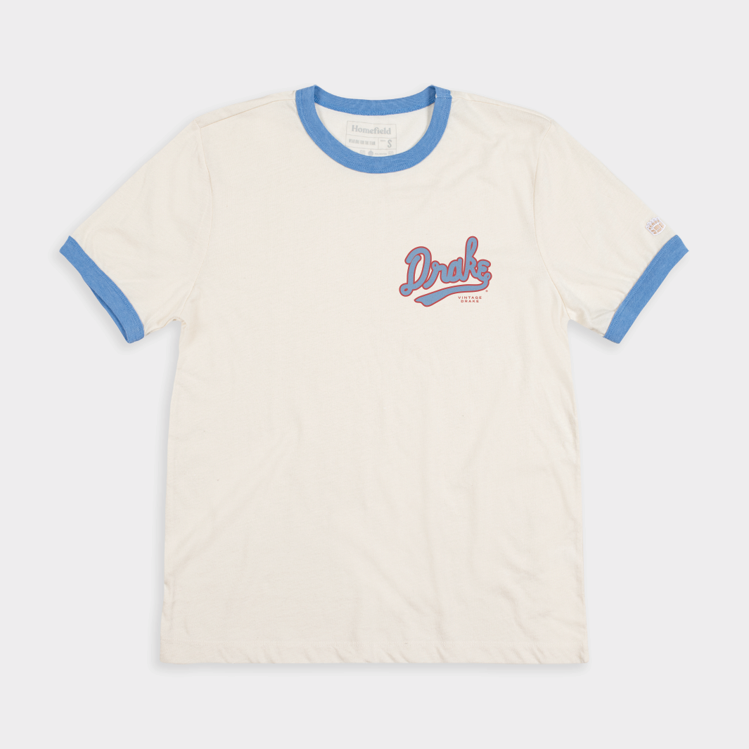 Drake Bulldogs Vintage Script Ringer Tee Hoodie, Sweatshirt | CoreVibeTees.com
