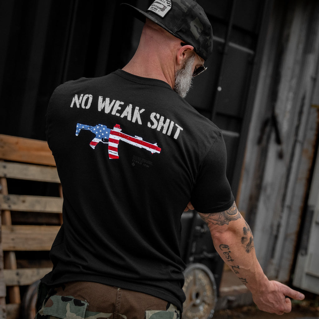 No Weak Shit Rifle Men's T-Shirt Hoodie, Sweatshirt | CoreVibeTees.com (Image 3)