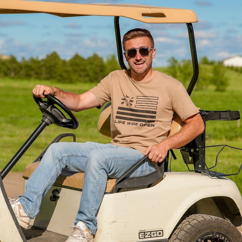 Freedom Outdoors Khaki Tee Hoodie, Sweatshirt | CoreVibeTees.com (Image 3)