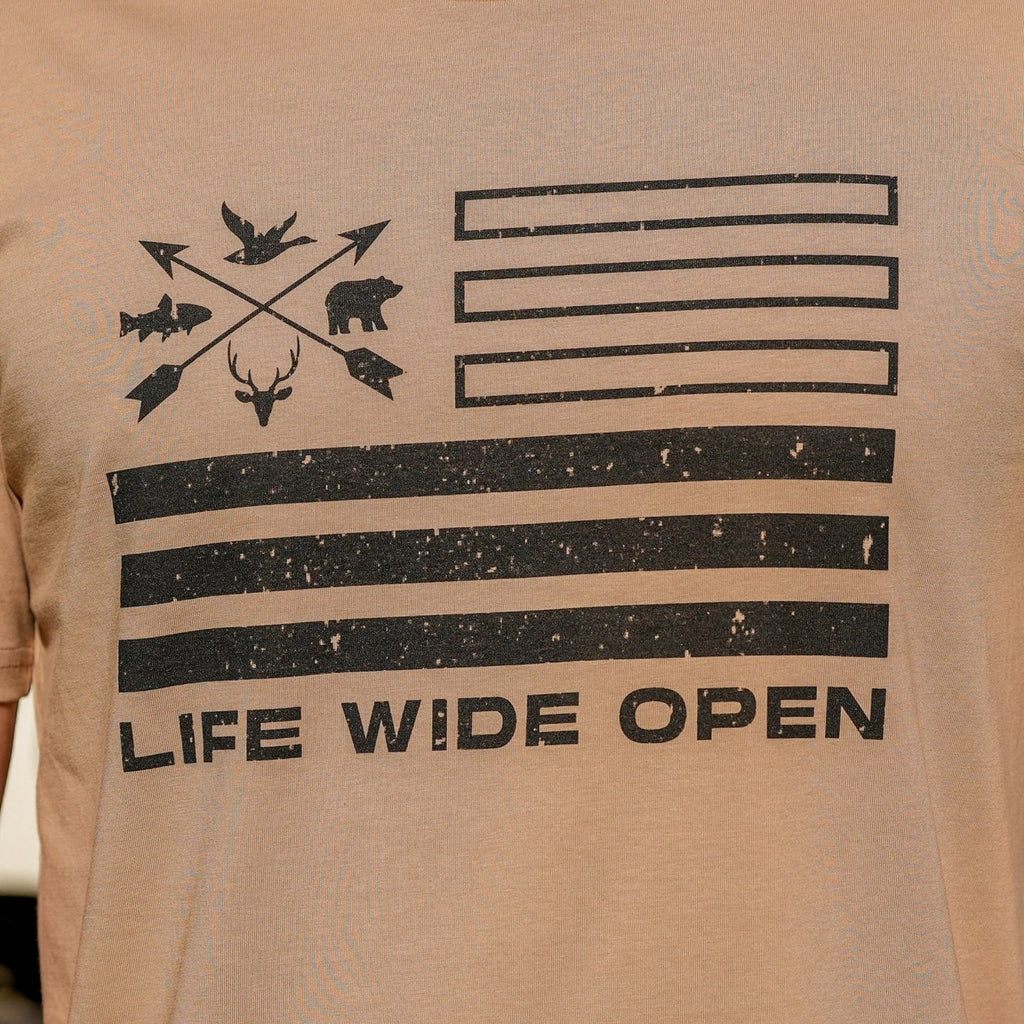 Freedom Outdoors Khaki Tee Hoodie, Sweatshirt | CoreVibeTees.com (Image 2)