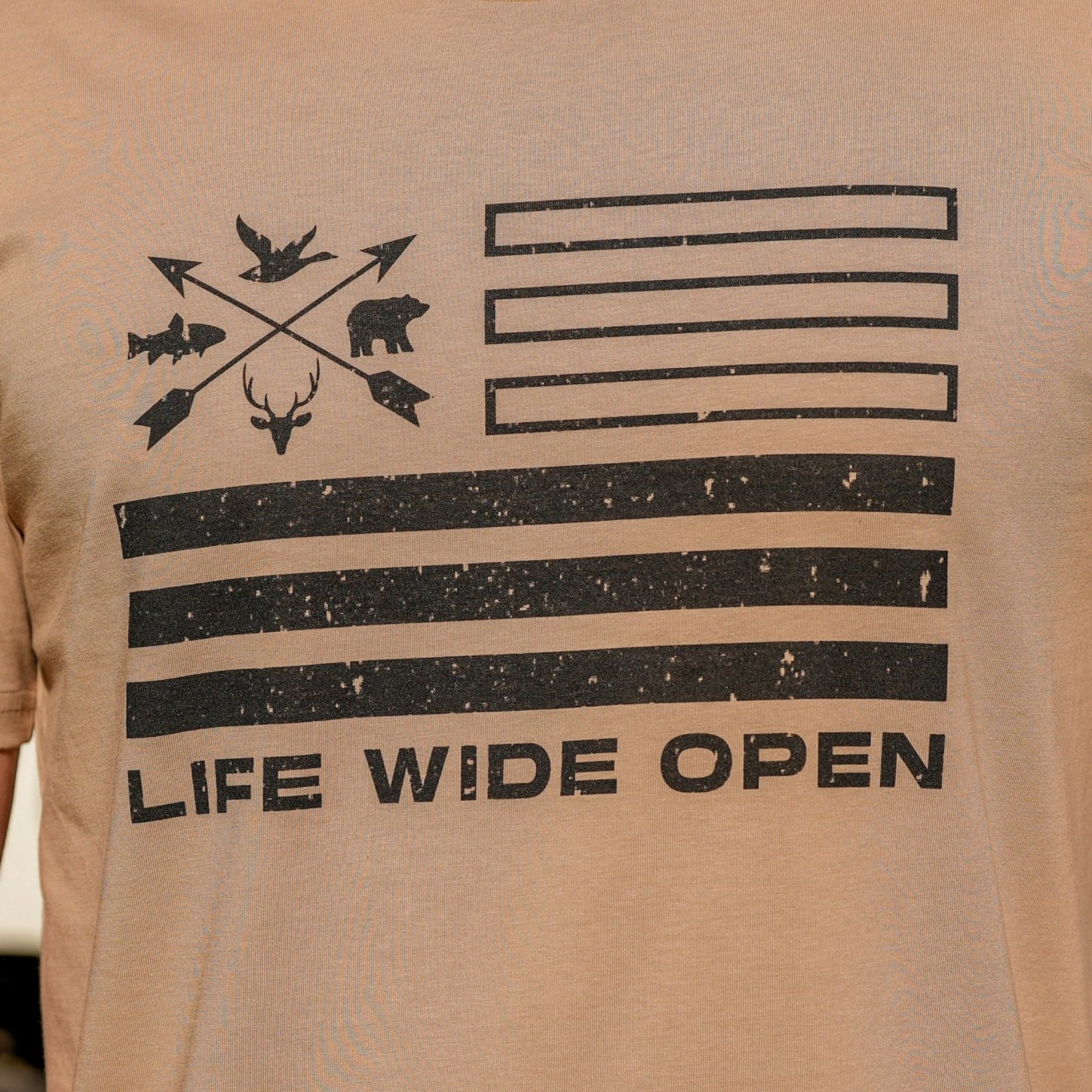 Freedom Outdoors Khaki Tee Hoodie, Sweatshirt | CoreVibeTees.com (Image 2)