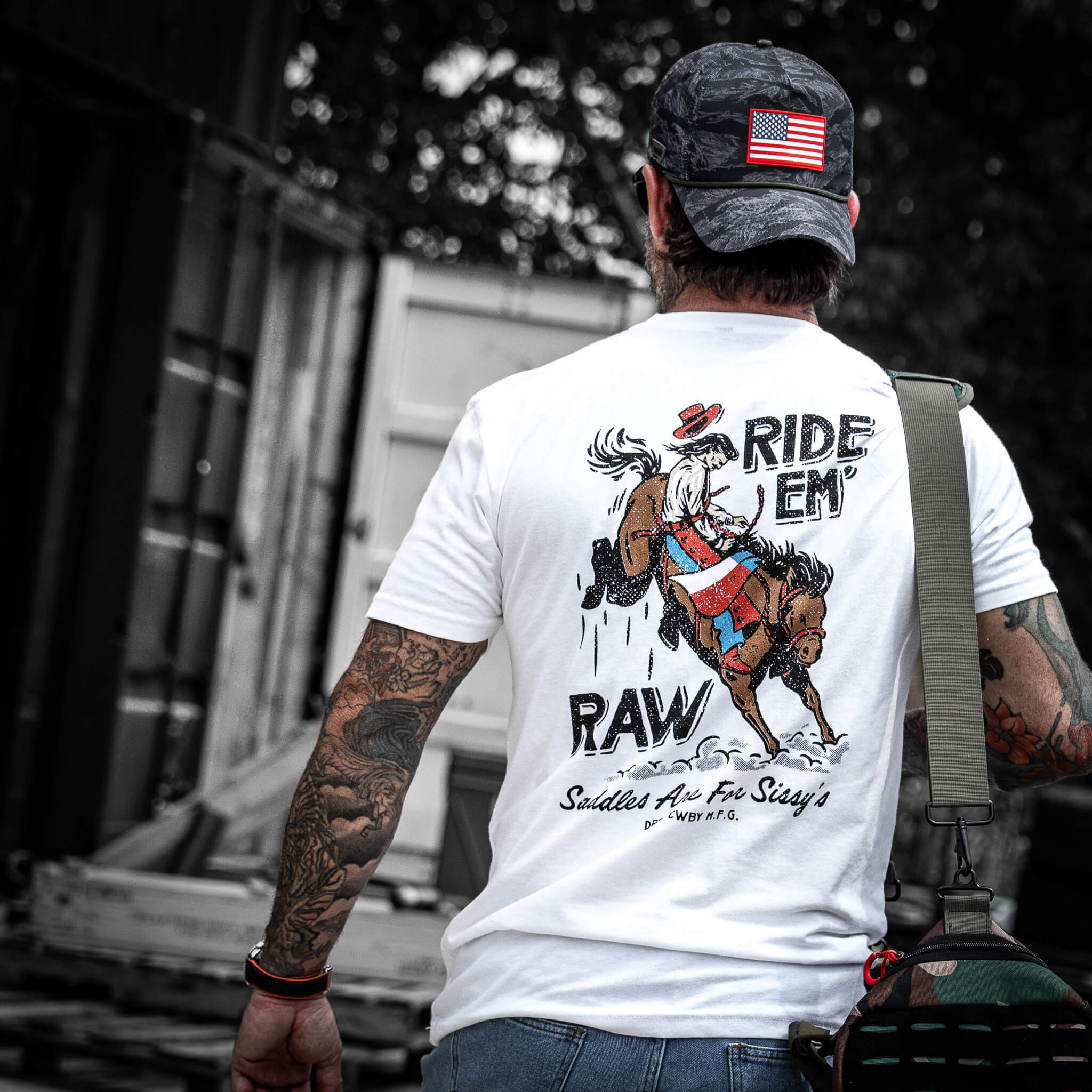 Ride 'Em Raw - Saddles Are For Sissy's Men's T-Shirt Hoodie, Sweatshirt | CoreVibeTees.com (Image 2)