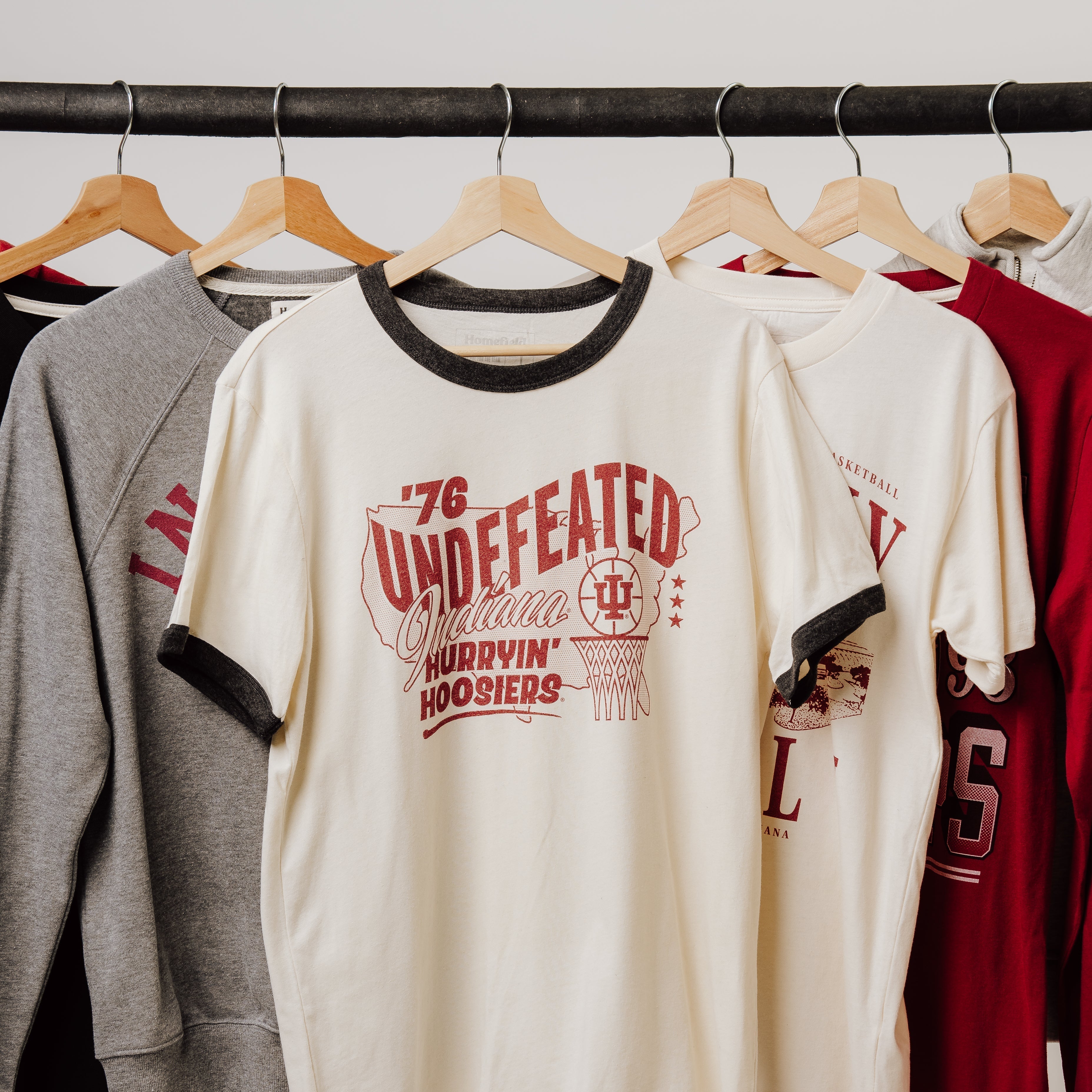 Indiana 1976 Undefeated "Hurryin' Hoosiers" Ringer Tee Style001 Hoodie, Sweatshirt | CoreVibeTees.com (Image 2)