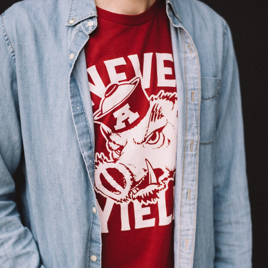 Retro Razorback Never Yield Tee Style001 Hoodie, Sweatshirt | CoreVibeTees.com (Image 2)