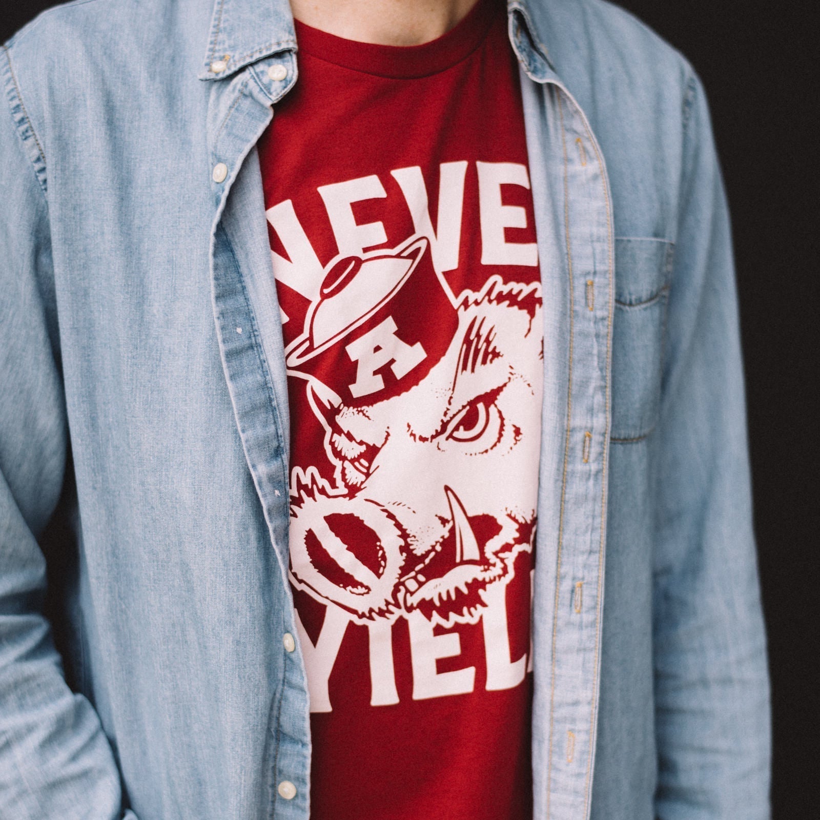 Retro Razorback Never Yield Tee Style001 Hoodie, Sweatshirt | CoreVibeTees.com (Image 2)