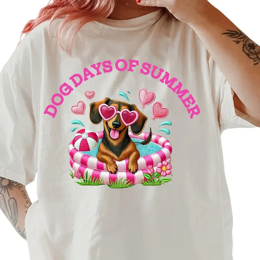 Dachshund Dog Days of Summer Shirt ~ Unisex Apparel Relaxed Fit Printed In The USA Clothing Womenswear Casual Comfort Cotton Top Athletic Boho Chic